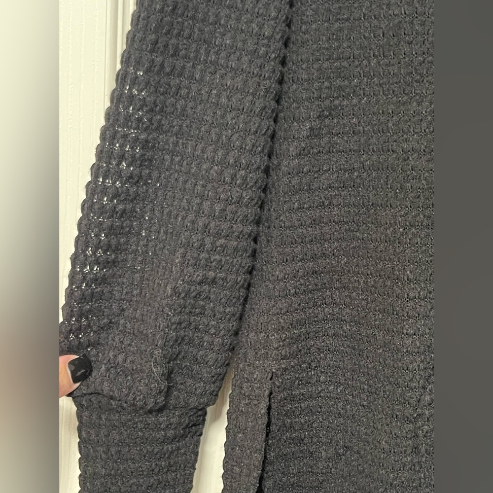 Blakeley Black Waffle Material Crew Neck Long Sleeve Shirt Size S/M - Picture 4 of 7